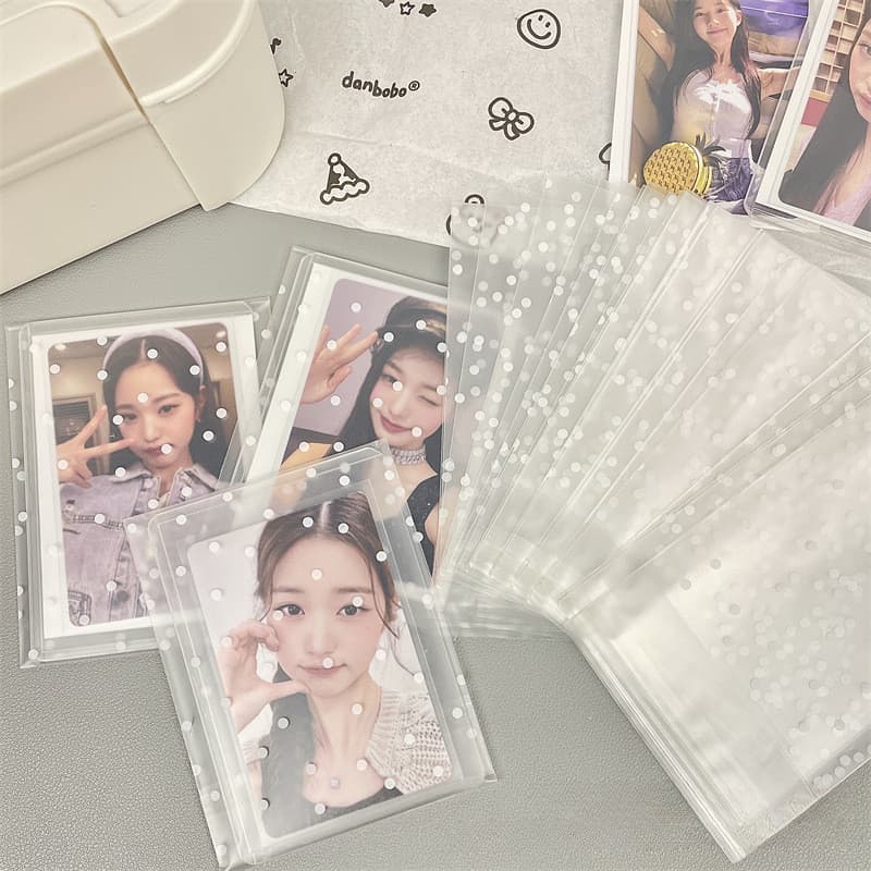 50 ชิ ้ น Matte Dots ถุงปิดผนึก Toploader แขน Photocard บรรจุภัณฑ ์ กระเป ๋ า Self กาวกระเป ๋ า รูปที่ 8