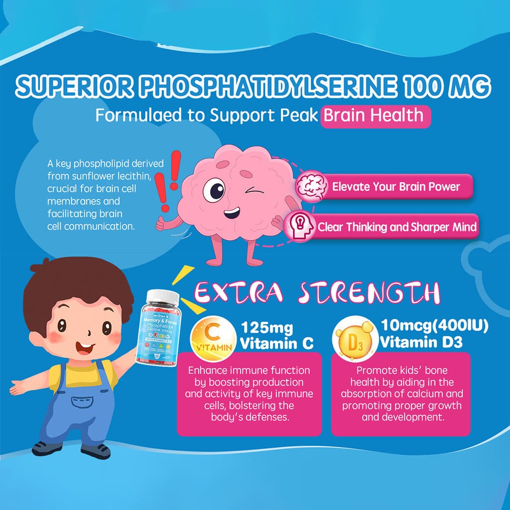 Phosphatidylserine Gummies ส่งเสริมพัฒนาการสมอง เพิ่มความสามารถในการเรียนรู้และสมาธิ รูปที่ 7