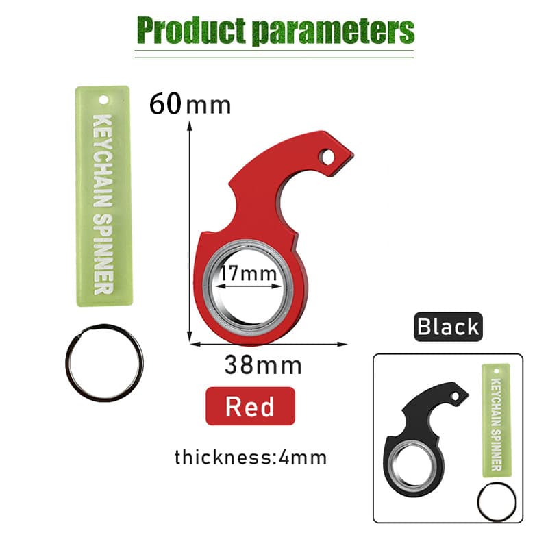 พวงกุญแจ หมุนได้ ของเล่นช่วยลดความเครียด สองสี Fidget Spinner รูปที่ 2