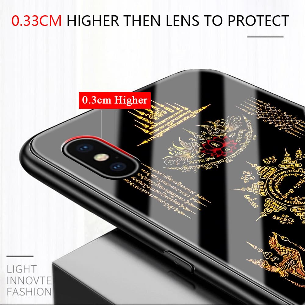 เคส สำหรับ iPhone 17 16 15 14 13 12 11 X XS XR 7 8 6 SE Mini Plus Pro Max 2020 2022 เคสไอโฟน เคสแข็ง Hard Glass Case BLK รูปที่ 7
