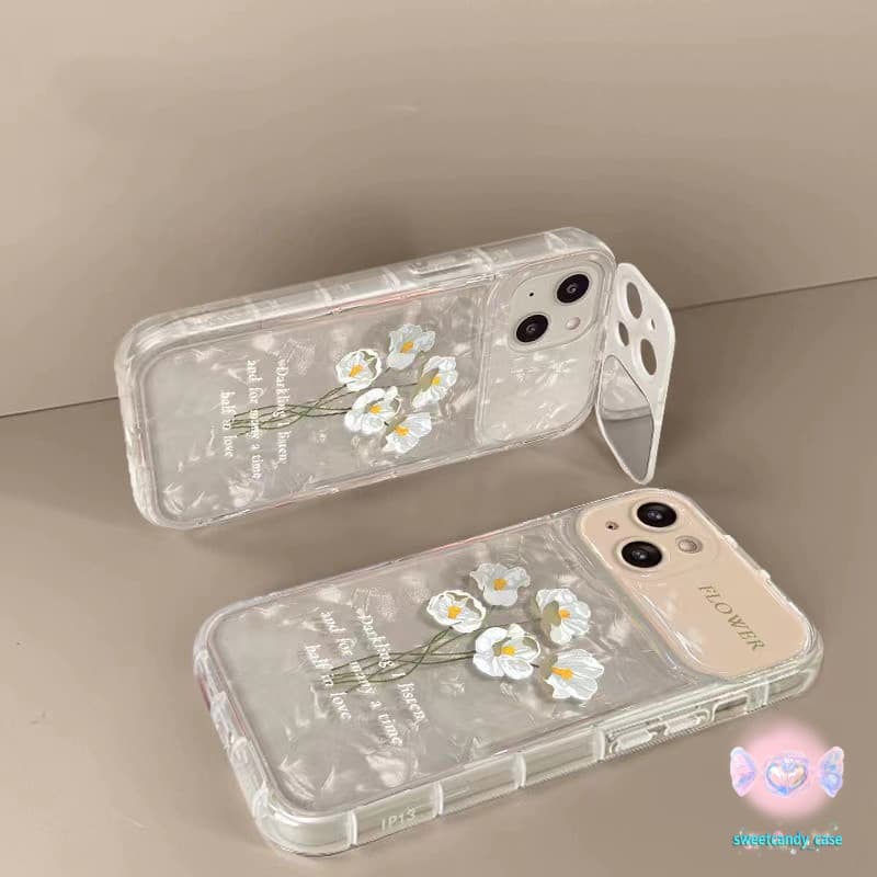 ใช้งานร่วมกับiPhone X XR XSสูงสุด 11 13 15 12 Pro Max 7 8 14 15 Plusดอกไม้vanity Mirrorเคสโทรศัพท์ซิลิโคนAnti-Fall case รูปที่ 9
