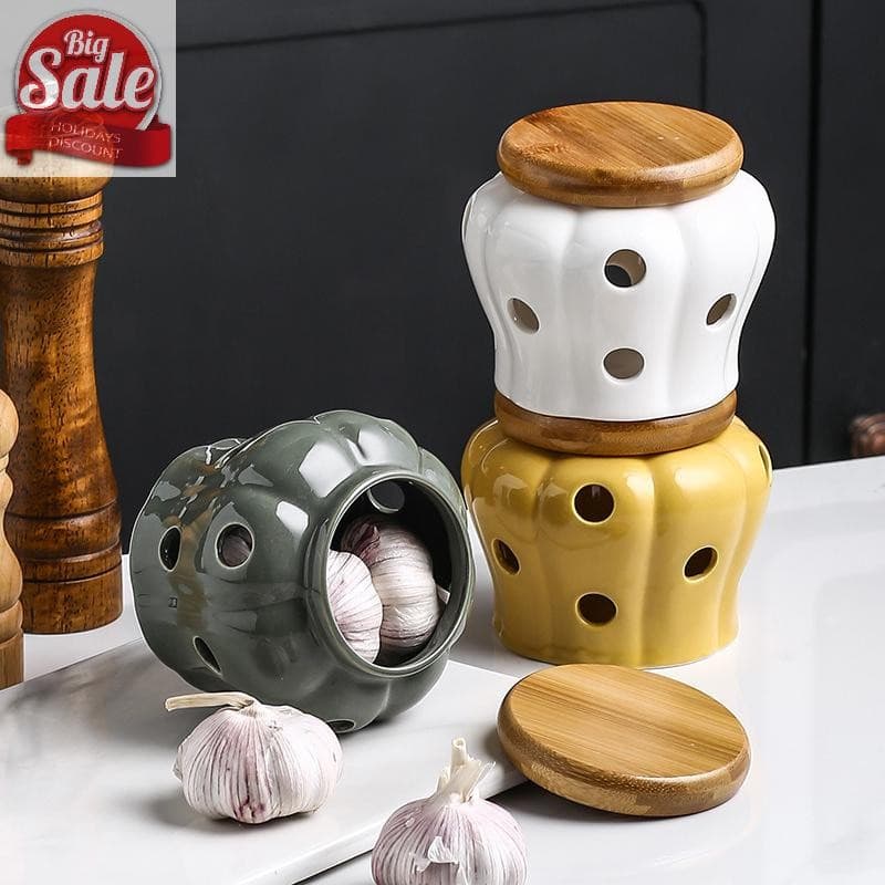 Af เซรามิคสีขาวกระเทียม Jar พร้อมฝาปิดประณีต Hollow Storage Jar กระเทียมขิง Jar เทียนโคมไฟในครัวเรือน Candy กล่อง A รูปที่ 3
