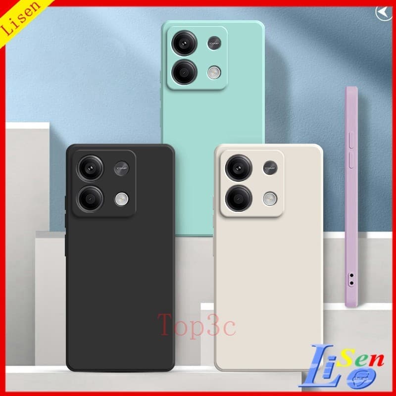 Case Poco M6 Pro/Poco X6/PocoC65/Poco X5 Pro/Poco X5 5G/PocoX6 Pro สีทึบซิลิโคนเหลวป้องกันการตกเคสโทรศัพท์ YT รูปที่ 1