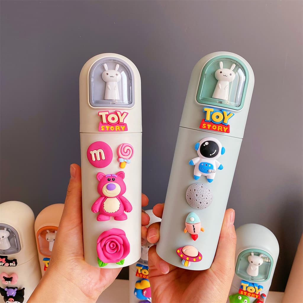 ถ้วยใส่ยาสีฟัน แปรงสีฟัน ลายการ์ตูนน่ารัก แบบพกพา สําหรับเด็ก รูปที่ 2