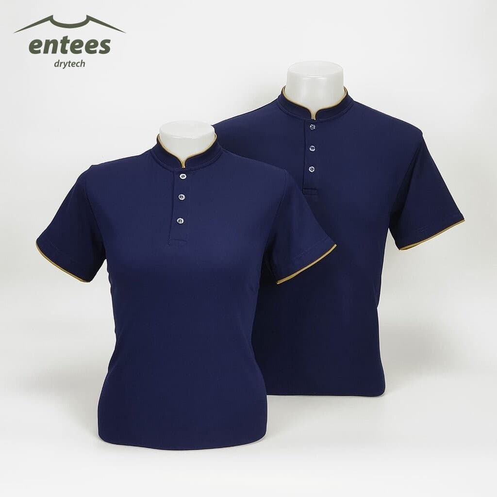 เสื้อคอจีน Micro Plus สีกรมท่า รูปที่ 6