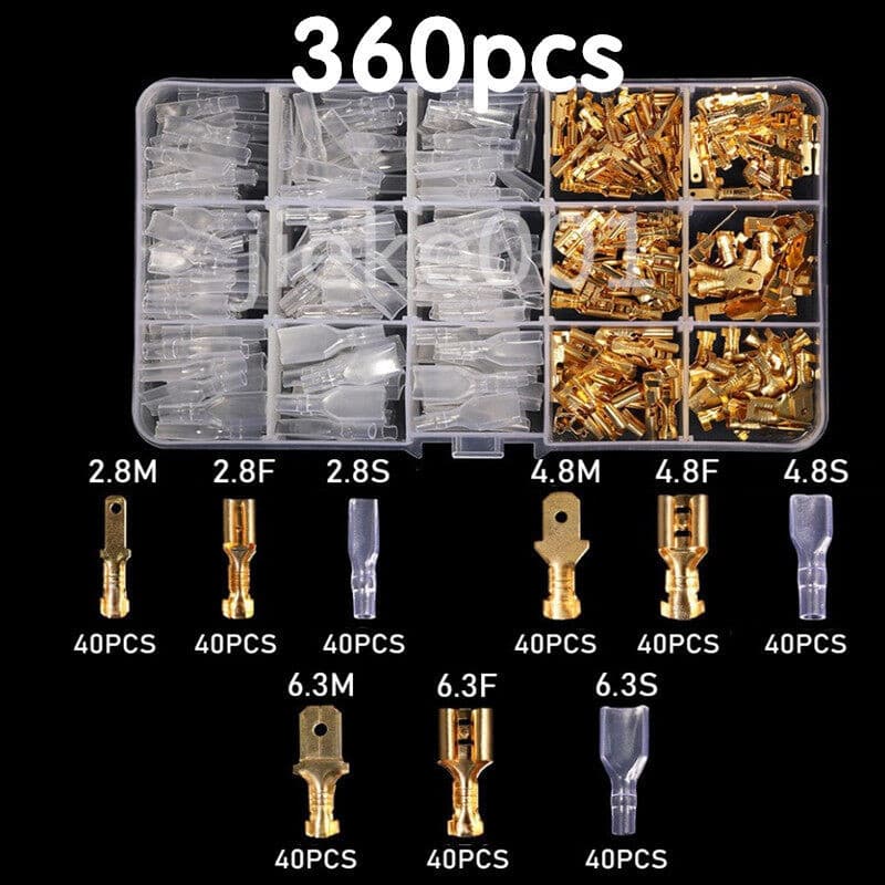 หางปลา ทองเหลือง หางปลาต่อสายไฟ ขั้วต่อสายไฟ เซ็ตรวม1กล่อง 320ชิ้น แบนตัวผู้และแบนตัวเมีย / หัวเสียบทองเหลือง รูปที่ 7