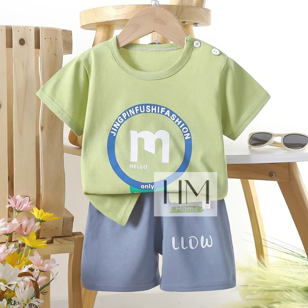ใหม่ เสื้อผ้าเด็ก ชุดเซทเสื้อแขนสั้น+กางเกงขาสั้น ชุดเด็กลายการ์ตูน น่ารักๆ รูปที่ 3