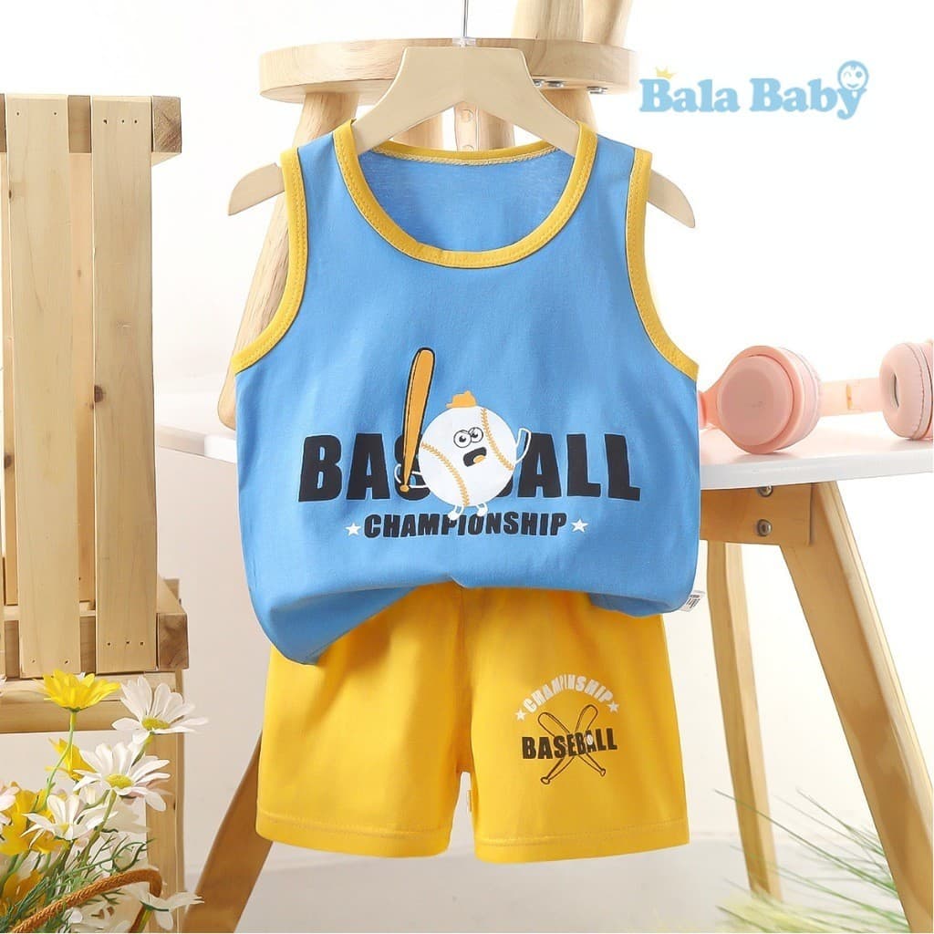 ชุดเด็ก เสื้อกร้าม+กางเกงขาสั้น เสื้อแขนกุด ผ้าcotton Size 80-110 cm BXT14 รูปที่ 8