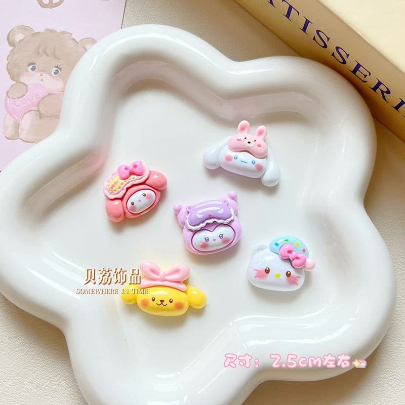 สติกเกอร์เรซิ่น รูปซานริโอ้ แวววาว สําหรับทําเครื่องประดับ ติดเคสโทรศัพท์ กิ๊บติดผม ถ้วยน้ํา รองเท้า diy รูปที่ 3