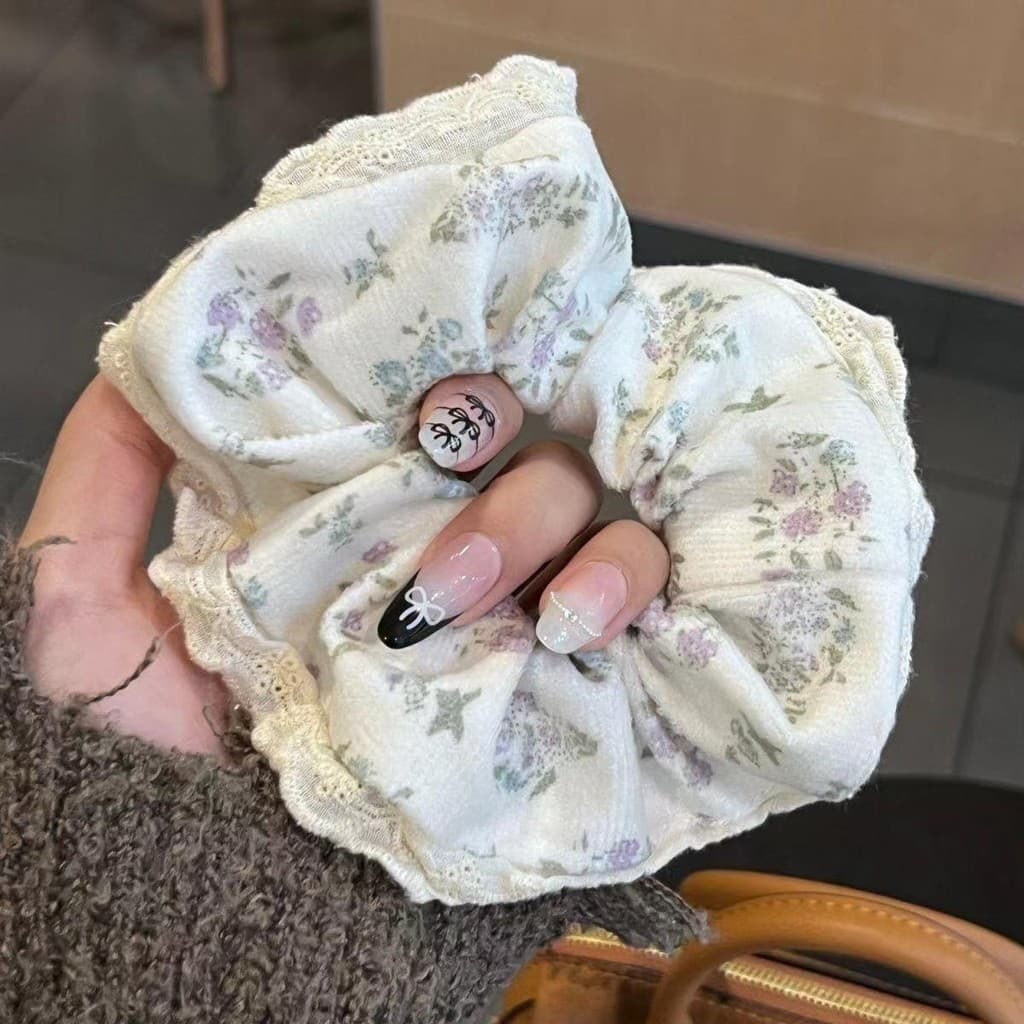 Ins Ballet Style Lace Lace Scrunchy Hair Tie รูปที่ 7