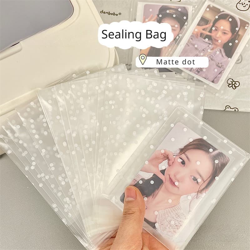 50 ชิ ้ น Matte Dots ถุงปิดผนึก Toploader แขน Photocard บรรจุภัณฑ ์ กระเป ๋ า Self กาวกระเป ๋ า รูปที่ 5