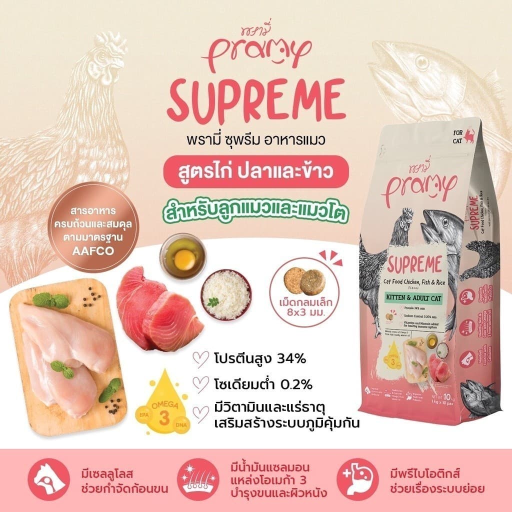 Pramy supreme อาหารแมว พรามี่ สุพรีม อาหารเม็ด อาหารสัตว์เลี้ยง รูปที่ 6