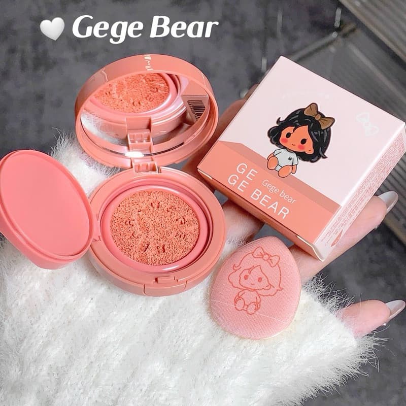 O-05Gege Bearบลัชออนแอร์คุชชั่น เนื้อแมตต์ ปัดแก้ม เนื้อดี ให้ความชุ่มชื้นพร้อมกระจกและพัฟแป้งสุดน่ารัก กันน้ําติดทนนาน รูปที่ 7