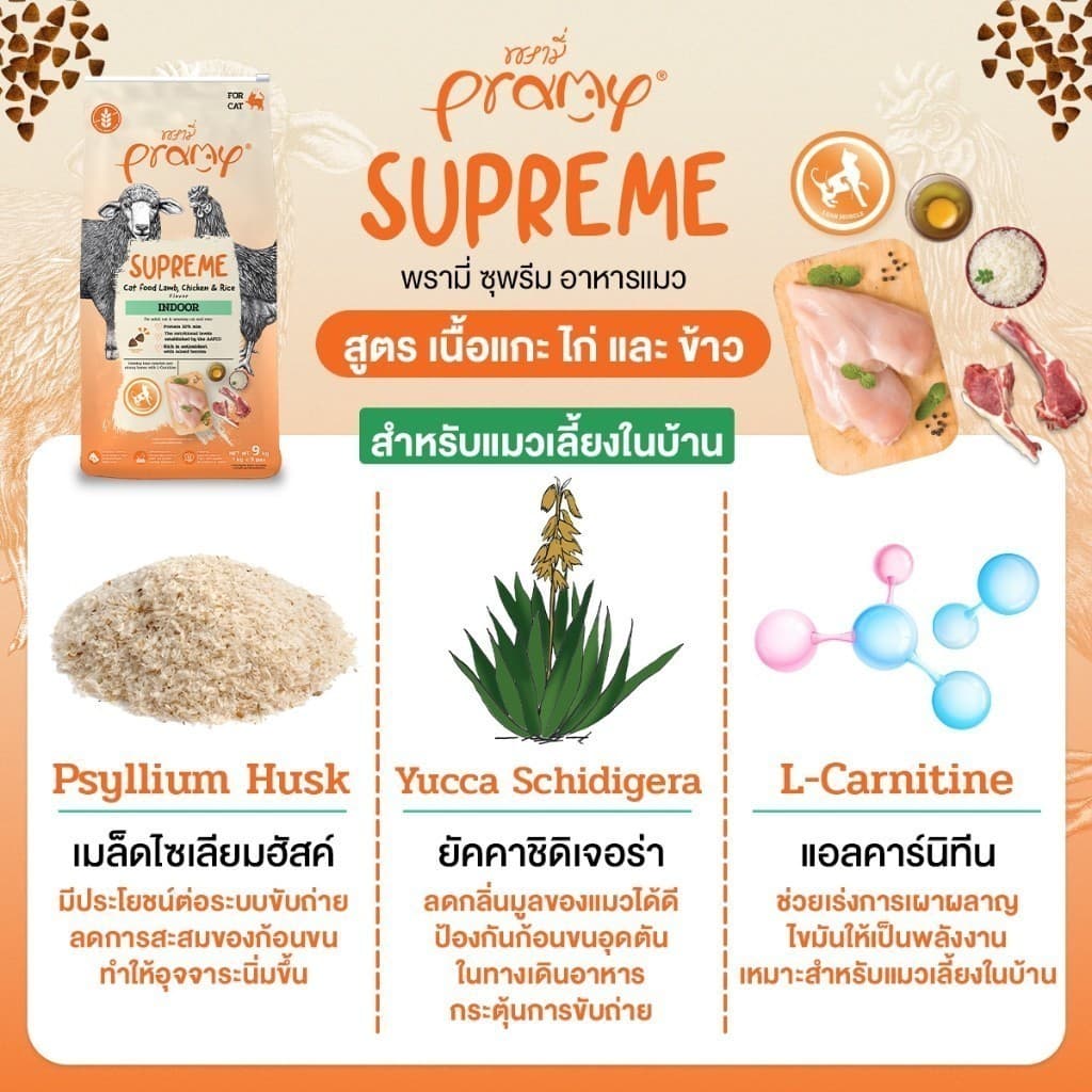 Pramy supreme อาหารแมว พรามี่ สุพรีม อาหารเม็ด อาหารสัตว์เลี้ยง รูปที่ 5