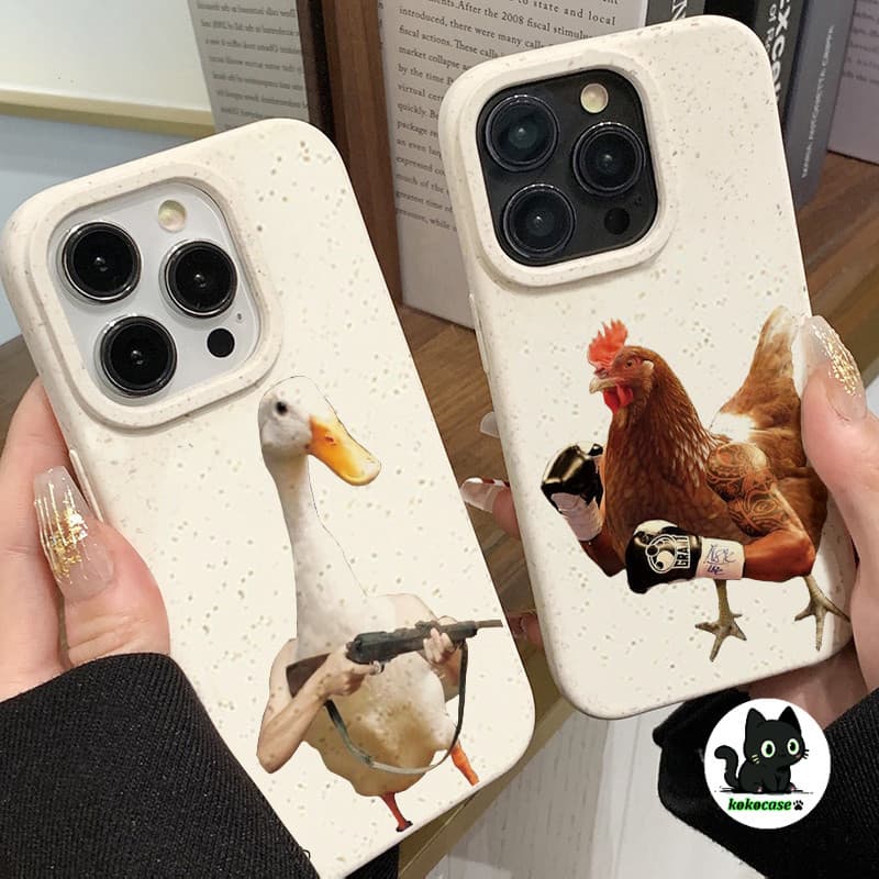 GOOD CASEสินค้า1บาท IPHONE11 14 13 12 15 Pro Max X XR XSMAX 14 7 Plus เคสโทรศัพท์มือถือการ์ตูนกันกระแทกไก่และเป็ดปลอม รูปที่ 1
