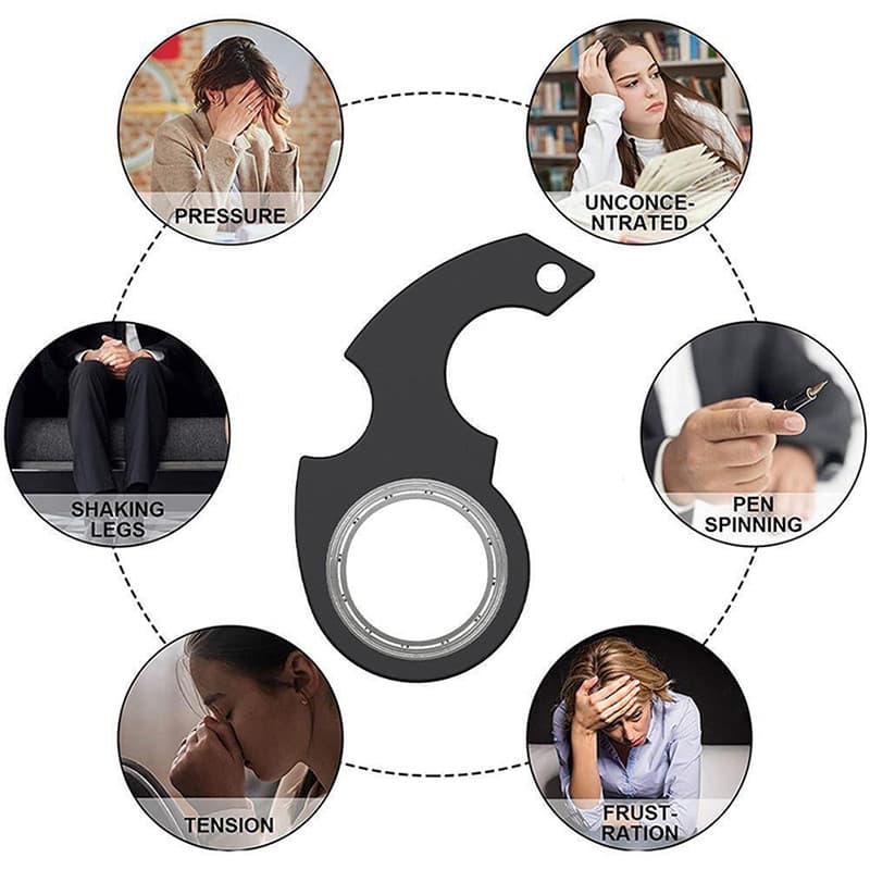พวงกุญแจ หมุนได้ ของเล่นช่วยลดความเครียด สองสี Fidget Spinner รูปที่ 4