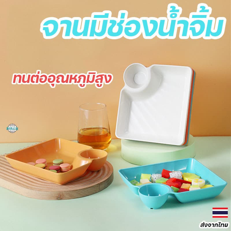 จานหลุมใส่น้ำจิ้มพลาสติก ทนความร้อน จานใส่เกี๊ยว เฟรนฟราย อเนกประสงค์ ใช้สะดวกทุกมื้อ รูปที่ 1