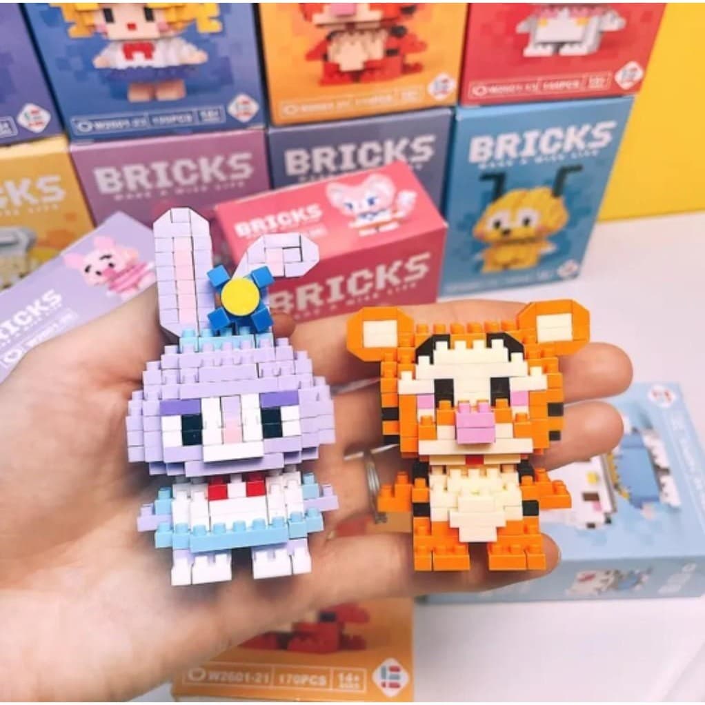 ของเล่นบล็อกตัวต่อ รูปการ์ตูนน่ารัก ขนาดเล็ก