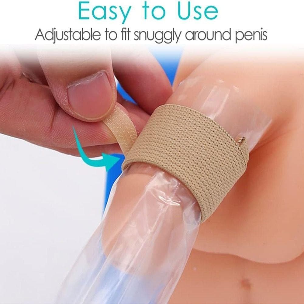 Aswell Men Catheter Supplies,Reusable Elastic Male External Catheter Kit, No Leaking Adjustable Male Catheter Fixer รูปที่ 2