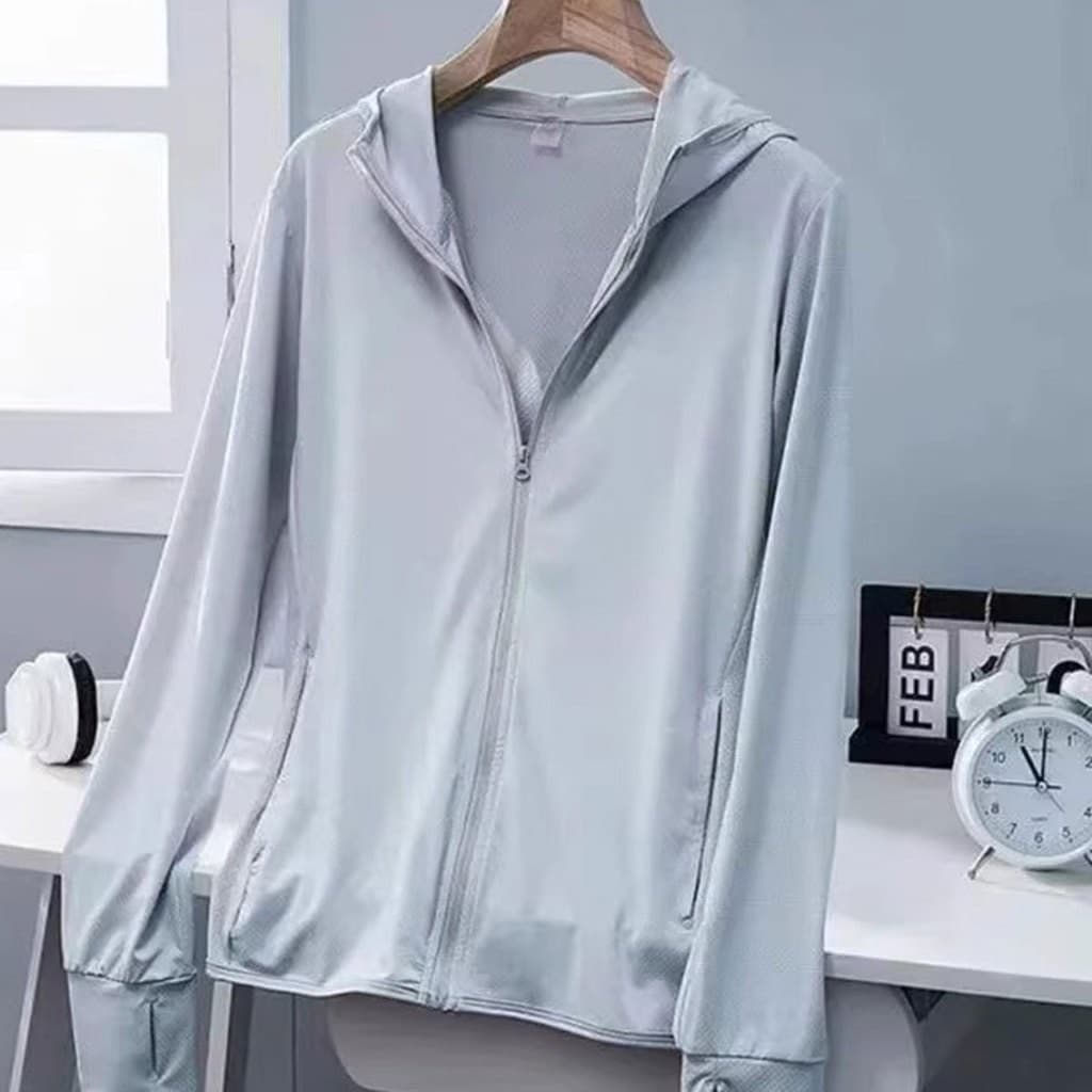 เสื้อกันแดด UPF50+ ผ้าไอซ์ ชุดฤดูร้อน สำหรับผู้ชายและผู้หญิง แบบบางเบา มี 7 สีให้เลือก รูปที่ 3