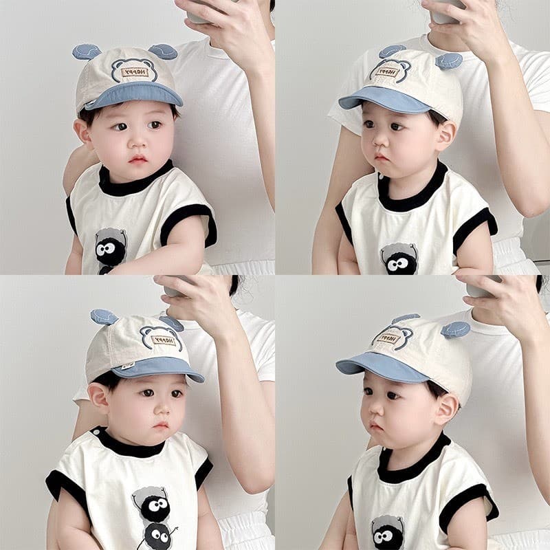 หมวกเด็ก ไม่ถึง 1ขวบ หมวกแก๊ปลายหมี จากไทย รูปที่ 1