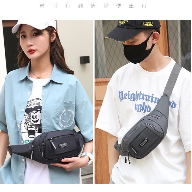 BM-shop: กระเป๋าคาดเอว คาดอก สะพายข้าง ผ้าไนลอนหนา กันน้ำคุณภาพ-ใช้ได้ทั้งผู้หญิงผู้ชาย man620 รูปที่ 7