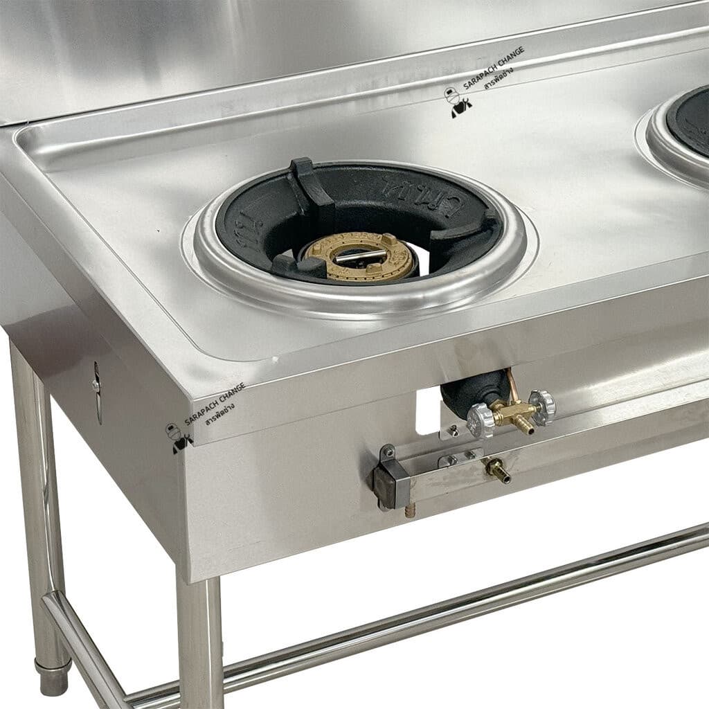 เตาแก๊สสแตนเลส3หัว หัวเตาKB5 KB7 KB8 แรงดันสูง Stainless high pressure frying stove รูปที่ 5