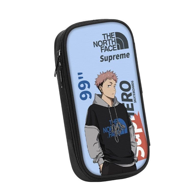 Jujutsu Kaisen Cool Gojo Go กล่องเครื่องเขียนผ้าใบสีดําสกปรกทนด้วยซิปที่เก็บเครื่องเขียน รูปที่ 5