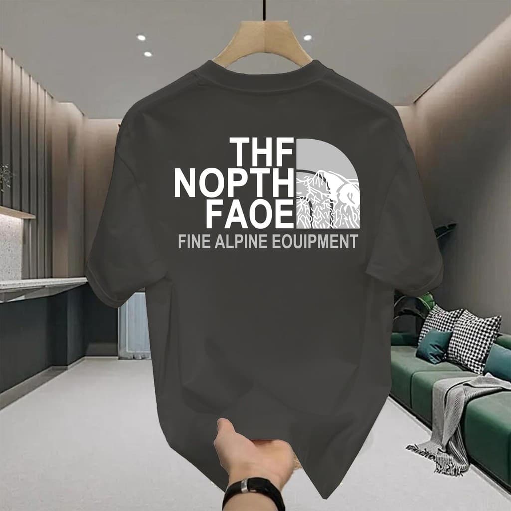 Basiเสื้อผู้ชาย เสื้อยืด oversize ไม่ต้องไปสนใจ เกรดพรีเมียม เสื้อคอตตอน ไม่หดตัว ใส่สบาย THE NOPTH FAOE รูปที่ 1