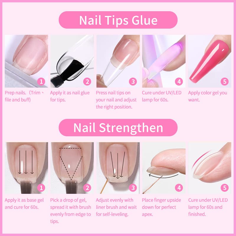 Born PRETTY 6-in-1 Strong เล็บเจลเจลเล็บโปร่งใสฟังก์ชั่นเจลความหนาฐานยาง Rhinestone กาว 15ml รูปที่ 6