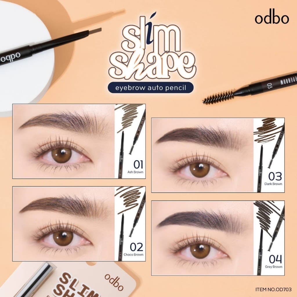 แท้/ถูกที่สุด/ไลฟ์ทุกวันOD703 Slim Shape Eyebrow Auto Pencil 0.1g. โอดีบีโอ สลิม เชป อายบราว ออโต้ เพ็นซิล ดินสอเขีย รูปที่ 5