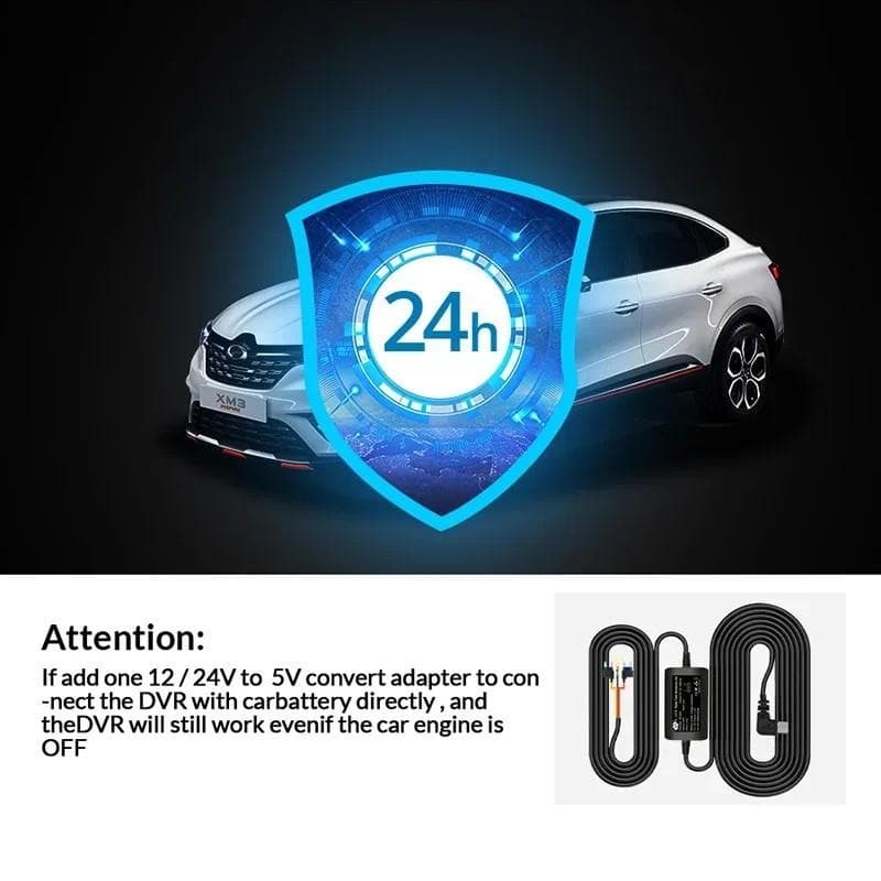 2/3 Core Car Hardwire Kit สําหรับรถยนต์ DVR Mini หรือ TYPE-C USB Car Charger สําหรับ Dash Cam Reaview กระจก 24H การตรวจสอบที่จอดรถ รูปที่ 5