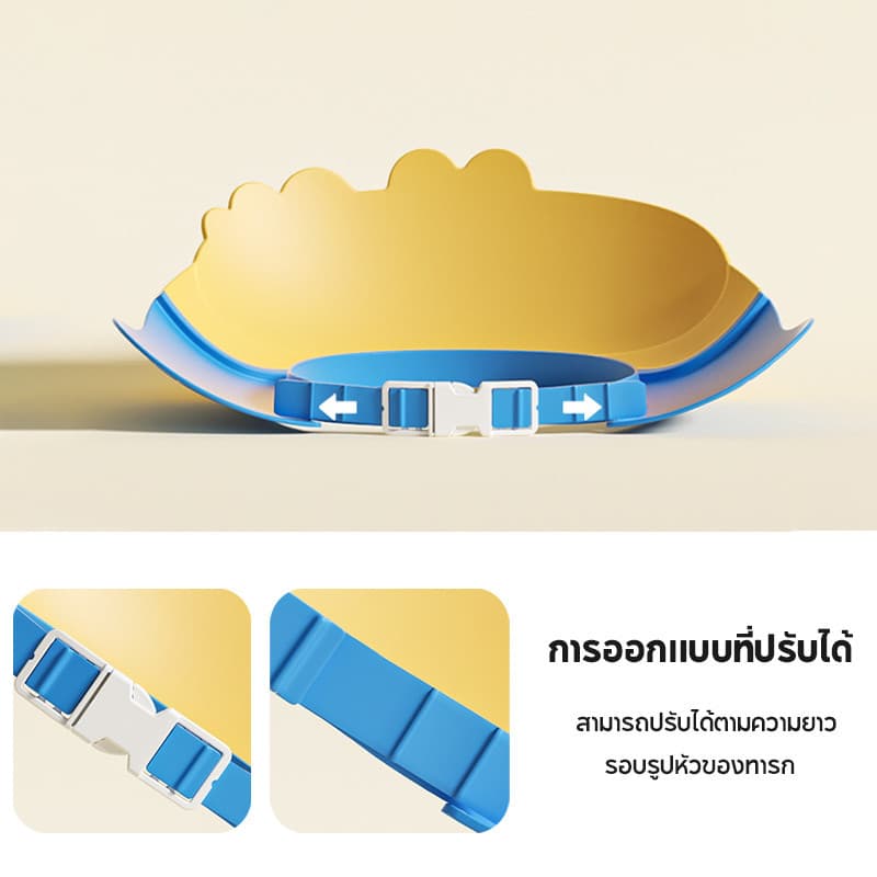 CODหมวกอาบน้ำเด็ก กันแชมพูเข้าตา กันน้ำ ปรับขนาดได้ หมวกอาบน้ำเด็กหมวกสระผมเด็ก รูปที่ 7