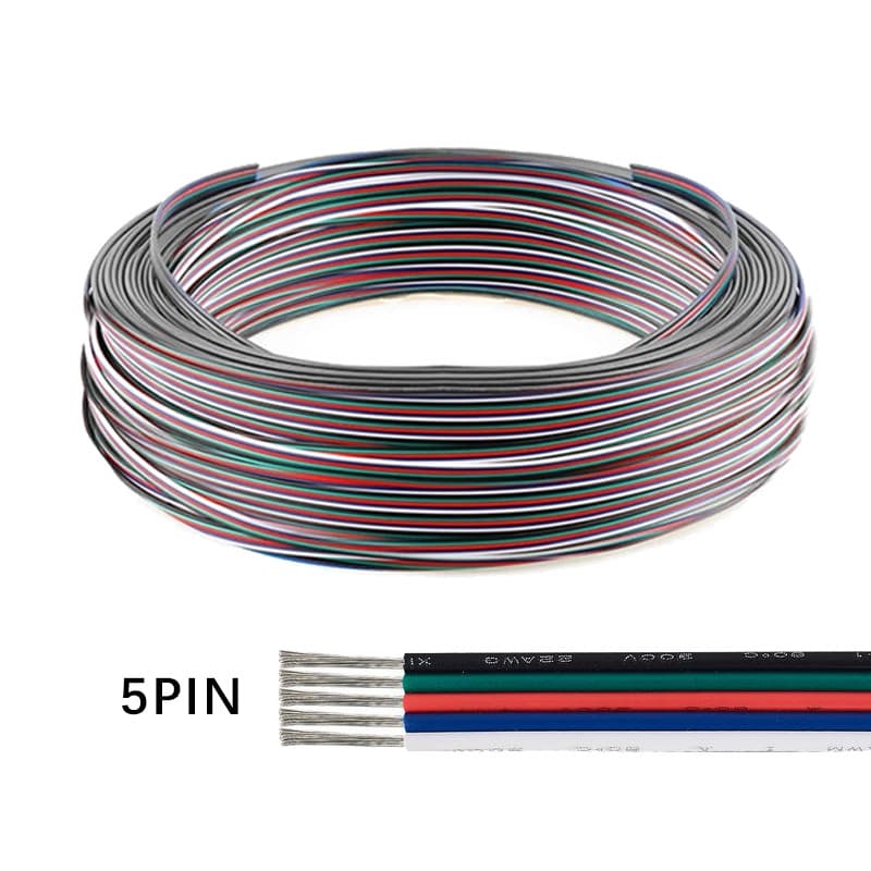 5 M/10 M 22AWG LED Strip Connector 2pin/3pin/4pin/5pin/6pin สายไฟสําหรับ WS2812B WS2811 5050 2835 5730 LED Strip Light รูปที่ 6