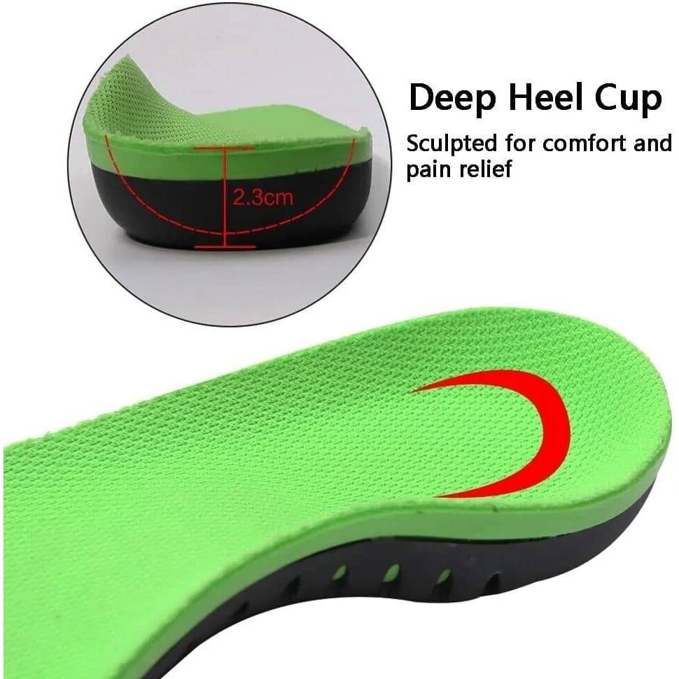 Sriei แผ่นรองเท้า Arch Support รองรับเท้าแบน Orthotic Insoles ดูดซับแรงกระแทก นวด บรรเทาปวดส้นเท้า Plantar Fasciitis สําหรับขา X/O รูปที่ 5