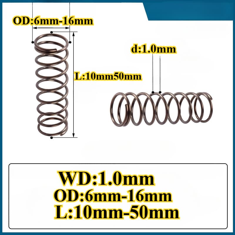 ลี่-XHYH 304 สแตนเลส สปริงบีบอัด เส้นผ่าศูนย์กลางสายไฟ 1.0 มม. เส้นผ่านศูนย์กลางภายนอก 6-16 มม. ยาว 10-50 มม. สปริงแรงดันความแม่นยํา รูปที่ 5