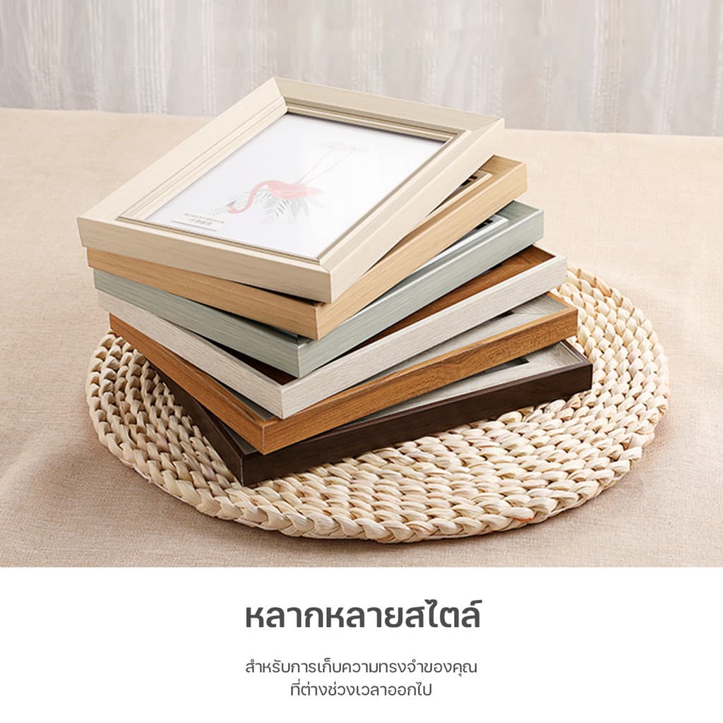 BLIVO กรอบรูป กรอบรูปถ่าย กรอบรูปติดผนัง กรอบรูปบ้าน 46,กรอบรูปขาวดำสไตล์มินิมอลไม้แท้ราคาขายส่ง รูปที่ 7