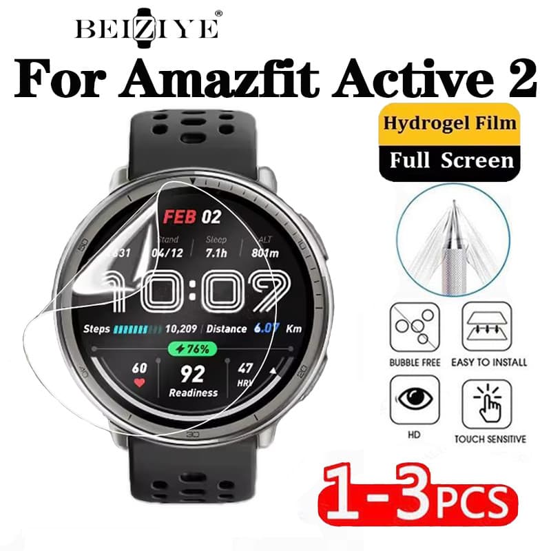 1-3 ชิ้นป้องกันฟิล์ม Hydrogel สําหรับ For Amazfit Active 2 ฝาครอบ Soft TPU ป้องกันหน้าจอสําหรับ For Amazfit Active 2 สมาร์ทนาฬิกา Accessorie ไม่ใช่แก้ว รูปที่ 1