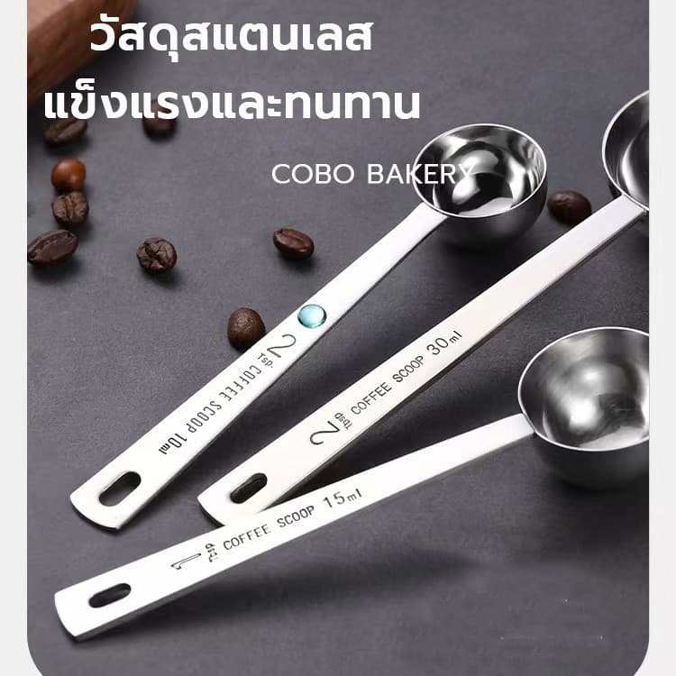 ช้อนตวงกาแฟ วัสดุสแตนเลส ด้ามจับ 11cm 5ขนาด ช้อนตวง ช้อนตักกาแฟ ถ้วยตวง ถ้วยตวงกาแฟ ตวงกาแฟ รูปที่ 2