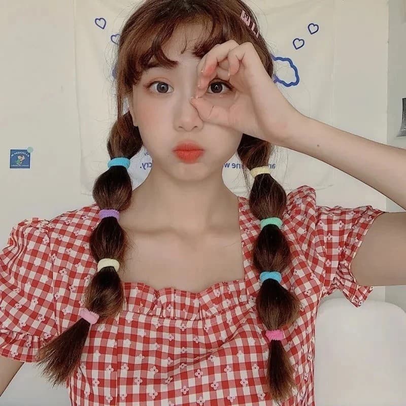100-500 ชิ้นที่มีสีสัน Basic ไนลอน Ealstic ผม Ties สําหรับสาวผมหางม้าถือ Scrunchie ยาง Band เด็ก Basic อุปกรณ์เสริมผม รูปที่ 8
