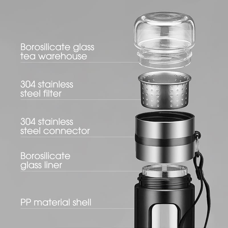 500ml แก้วน้ำชา แก้วชงชาพกพา พร้อมที่กรองใส่ใบชา แก้วกรองชาร้อน รูปที่ 4