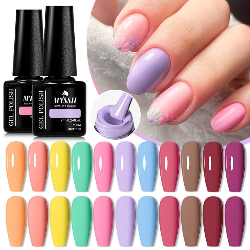 MTSSII สีเจลโปแลนด ์ กึ ่ งถาวร UV เคลือบเงาเล ็ บ Soak Off เจลเล ็ บกาวติดทนนาน 7ml รูปที่ 6