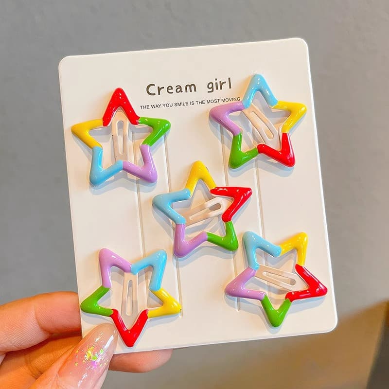 1 ชิ ้ น Rainbow BB Hairpin Duckbill คลิปผม Bangs Headwear อุปกรณ ์ เสริม รูปที่ 9