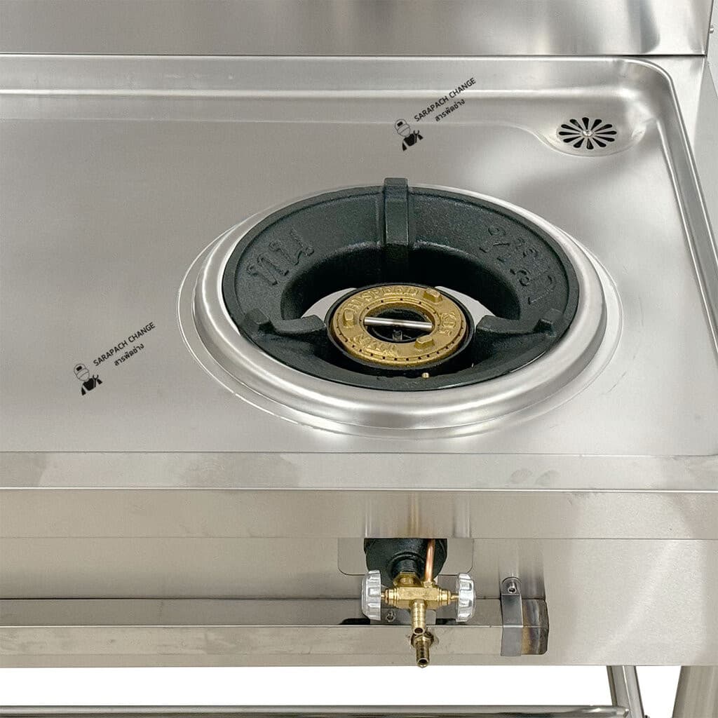 เตาแก๊สสแตนเลส3หัว หัวเตาKB5 KB7 KB8 แรงดันสูง Stainless high pressure frying stove รูปที่ 7