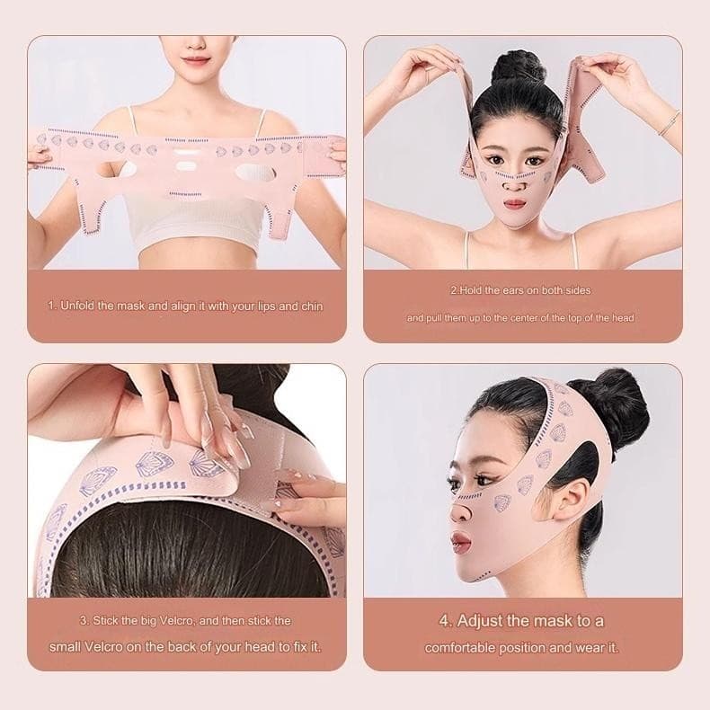 BEIKOTT เทปพันหน้ายกกระชับใบหน้า V Shape สายรัดกระชับสัดส่วน สายรัดแก้ม สายรัดมาส์กบาง สายรัดระบายอากาศเรียบ ลดเหนียง รูปที่ 4