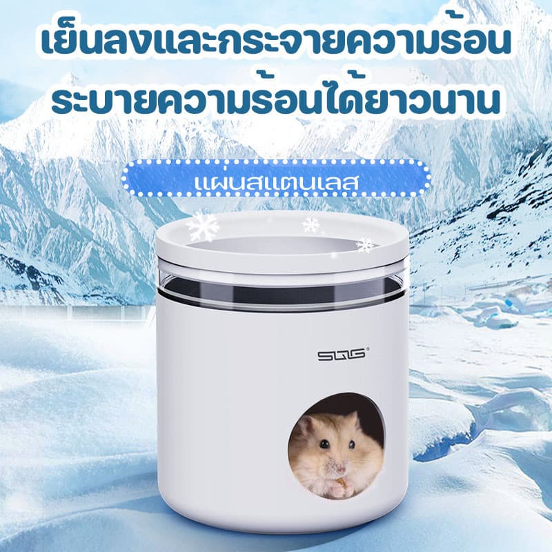 บ้านเย็นแฮมเตอร์ บ้าน หนู แฮมเตอร์ลดอุณหภูมิ บ้านหลบแฮมสเตอร์ ระบายอากาศ เย็นสบายยาวนาน พื้นที่ขนาดใหญ่ รูปที่ 6