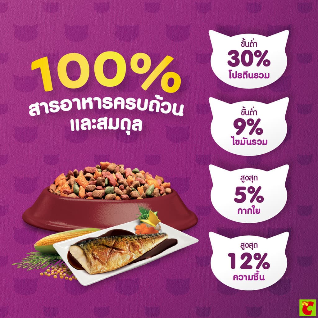 วิสกัส อาหารแมวชนิดเม็ด สำหรับแมวโต รสปลาซาบะย่าง 3 กก. รูปที่ 7