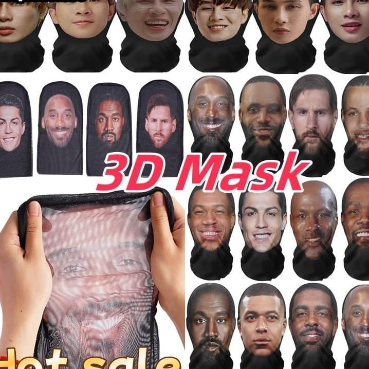 หน้ากากเต็มหน้า 3D Taylor Swift Messi Ronaldo พิมพ์ Balaclava หมวกคริสต์มาสและฮาโลวีน รูปที่ 1