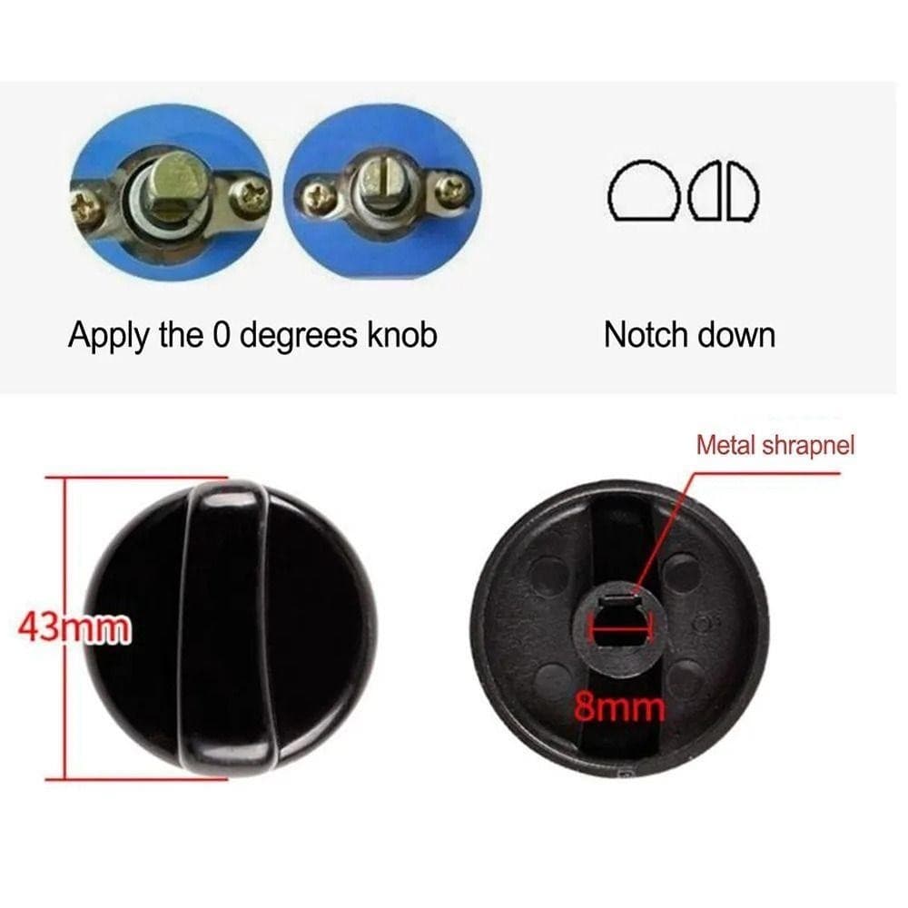 GSFMLO 1/2/5Pcs เตาแก๊สปุ่มควบคุม, 8 มม.พลาสติก Handle Hub ลูกบิด, ทั่วไปสําหรับ Benchtop Burner Range เตาอบเปลี่ยนปุ่มสวิทช์ รูปที่ 2