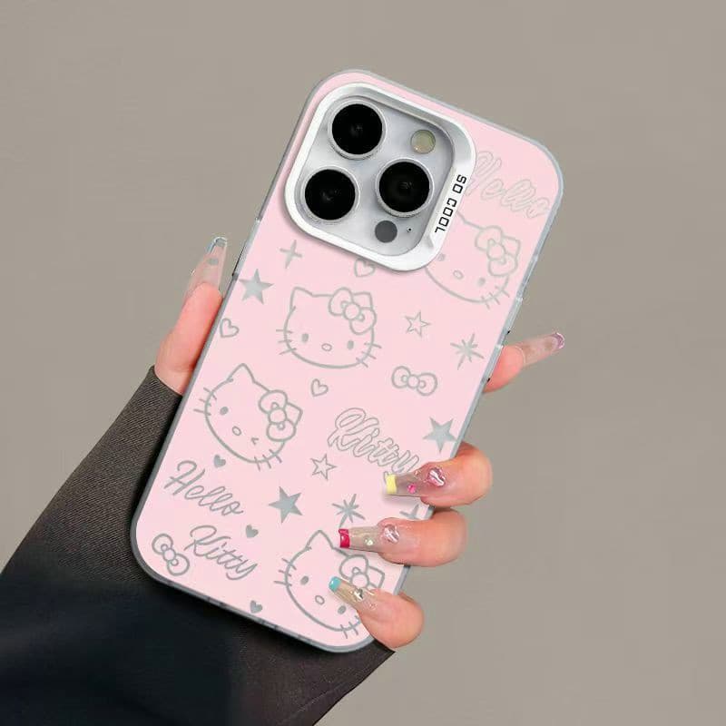 MD| เคส สำหรับ Vivo S1 Pro T4X Y04 Y19S Y28 Y29 Y29S Y38 Y39 Y73 Y200 V20 V21E V23 V23E V25 V25E V27 V27E V29 Lite V29E V30 V30E V40 Pro V50 V60 Lite สีเงินการ์ตูนเต็มจอคิตตี้รูขนาดใหญ่เคสโทรศัพท์ป้องกันการตก รูปที่ 5